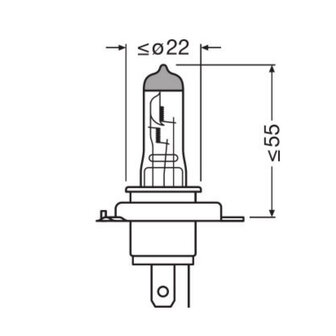 Osram H4 Halogeenlamp 12V 60/55W P43t Night Breaker 200