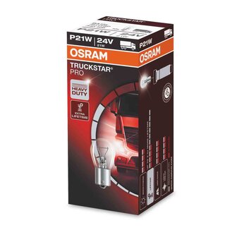 Osram P21W Gl&uuml;hbirne 24V BA15s Truckstar Pro 10 St&uuml;ck