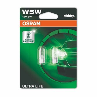 Osram Gl&uuml;hbirne W5W 12V 5W Ultra Life W2.1x9.5d 2 St&uuml;ck