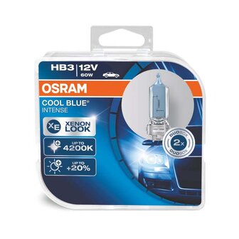 Osram HB3 Halogeenlamp 12V 60W Cool Blue Intense P20d 2 stuks