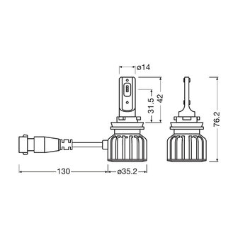 Osram HB4/HIR2 Ledriving HL Bright LED-Scheinwerferset P22d/PX22d