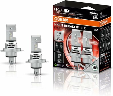 Osram Night Breaker LED Speed H4 450 Street Legal Set | +450%