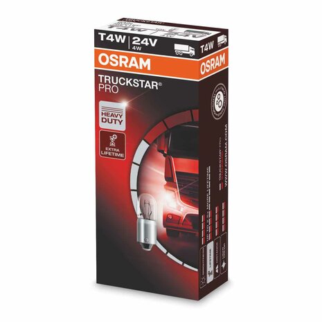 Osram T4W Gloeilamp 24V 4W BA9s Truckstar Pro 10 Stuks