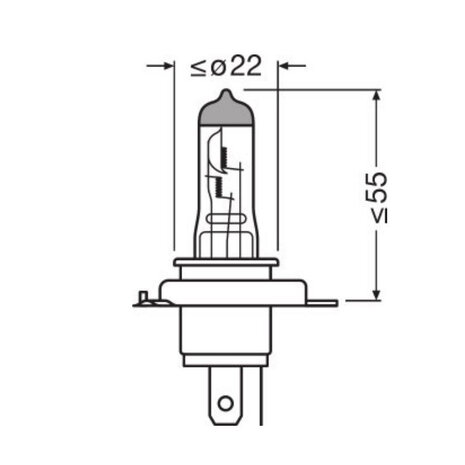 Osram H4 Halogeenlamp 12V 60/55W P43t Night Breaker Laser