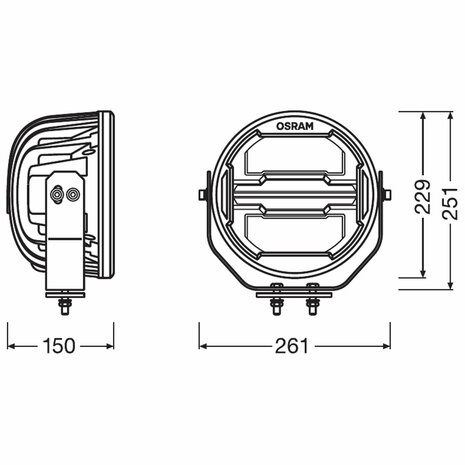 Osram LED Fernscheinwerfer Round MX260-CB