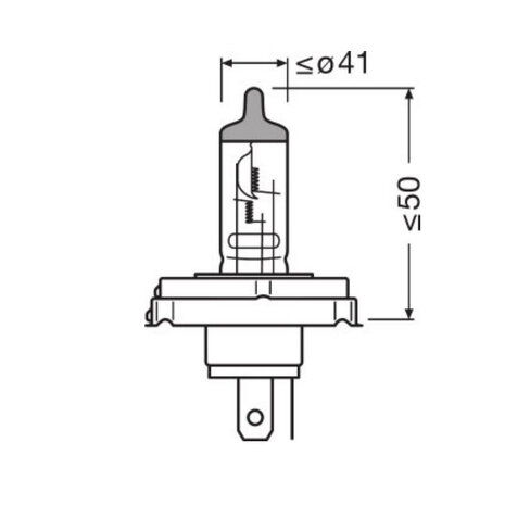 Osram R2 Halogeenlamp 12V 60/55W P45t Super Bright Premium