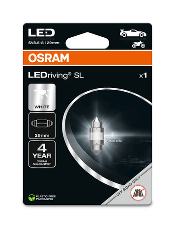 Osram C5W LED Retrofit 29mm Wei&szlig; 12V SV8.5-8 | OFF-ROAD ONLY
